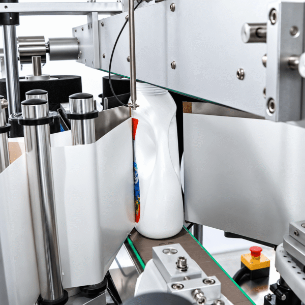 Fully Automatic In-Line Double Sided Flat Bottle Labelling Machine