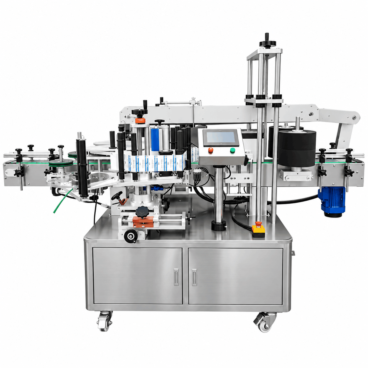 Fully Automatic In-Line Double Sided Flat Bottle Labelling Machine