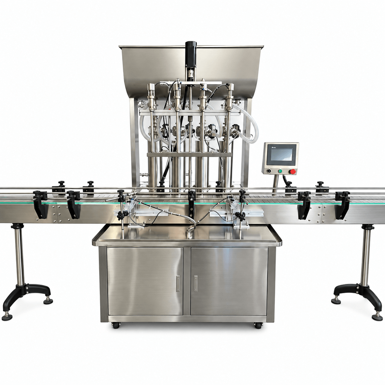 Fully automatic 4 head long diving nozzle piston filling machine (500-5000ML)